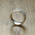 Men's Cuba Chain Spinner Ring  8mm Stainless Steel Wedding Band Silver Color Reliever Worry Rings Men Jewelry