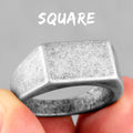 Retro Simple Square Bullet Stainless Steel Mens Rings Vintage Rustic for Male Boyfriend Biker Jewelry Creativity Gift Wholesale
