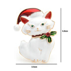 PENDRA Snowcat White Black Enamel Cat Brooch