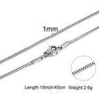 1/2/3mm Box Chain Necklaces for Men Women,Delicate Square Stainless Steel Chains Links Collars,Jewelry Gift 18To24 Inch