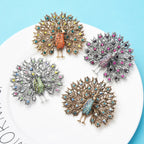 PENDRA Sparkling Peacock Multicolor Brooch