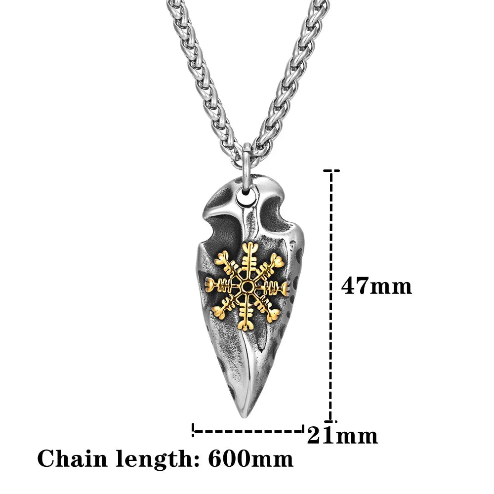 PENDRA Viking Trident Gold Necklace