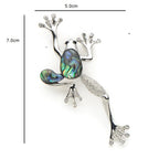 PENDRA Alloy Natural Shell Frog Brooch