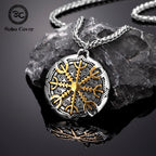 PENDRA Viking Trident Gold Steel Necklace