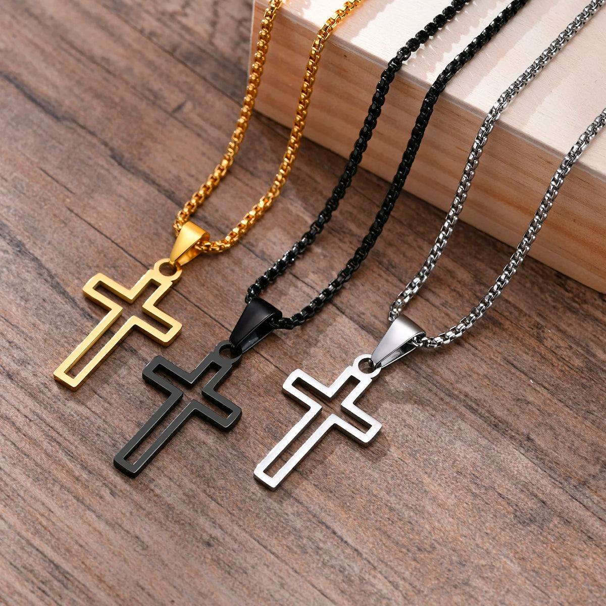 PENDRA Cross Hollow Pendant Necklace