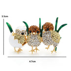 PENDRA 3 Full Sparkling Rhinestone Chick Brooch