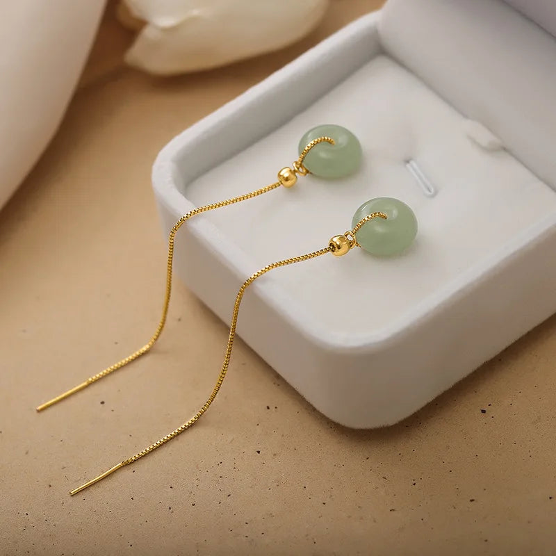 PENDRA Jade Hetian Ear Earrings