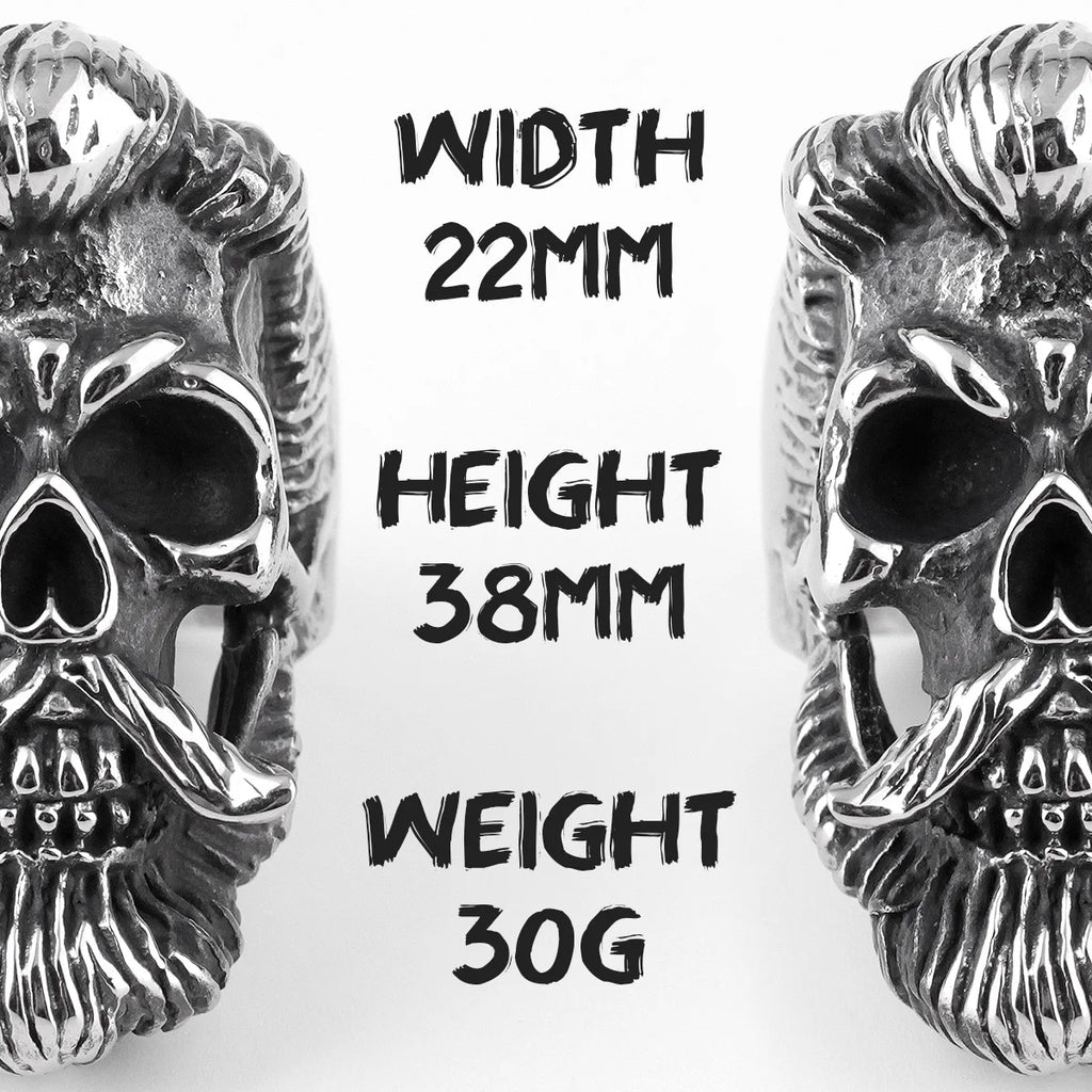 PENDRA Badass Gentleman Skull Steel Ring