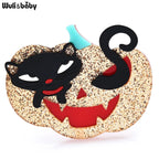 PENDRA Acrylic Cat Pumpkin Brooch