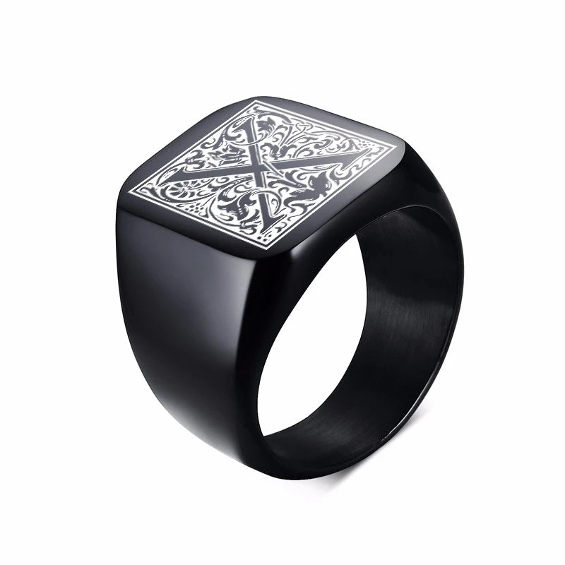 PENDRA MONOGRAM BIKER FANCY Steel Ring