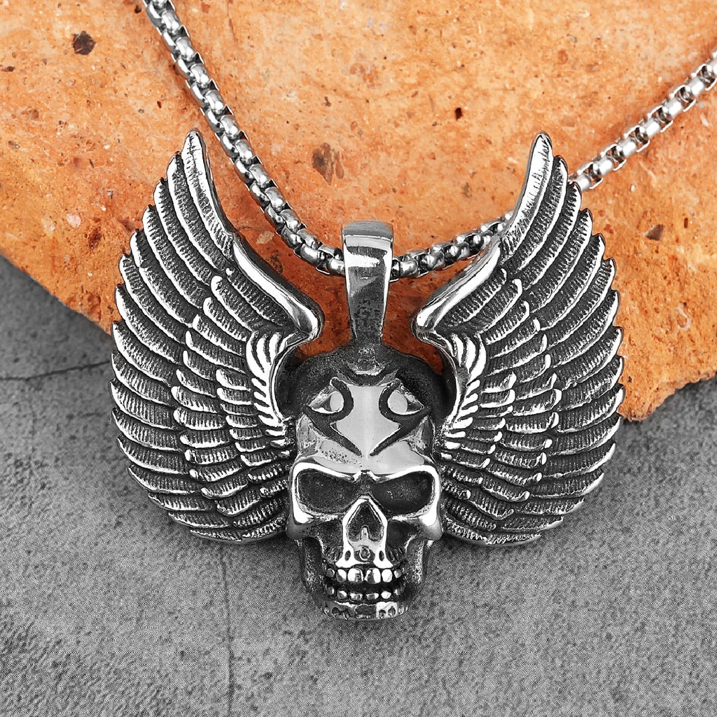 PENDRA Fallen Angel Wings Steel Necklace
