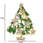 PENDRA Noelgreen Green Rhinestone Christmas Tree Brooch