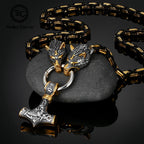 PENDRA Wolf Rune Steel Necklace