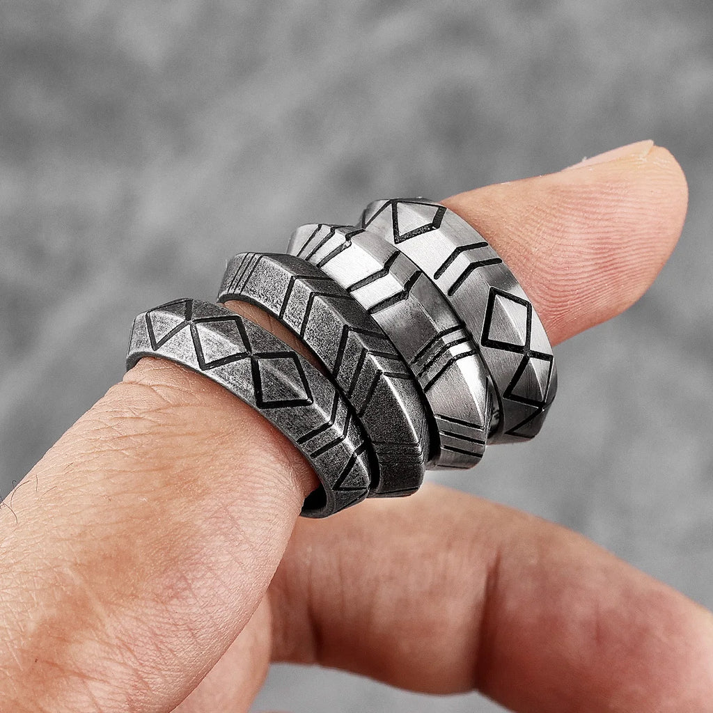 PENDRA Minimalist Stripe Boyfriend Steel Ring