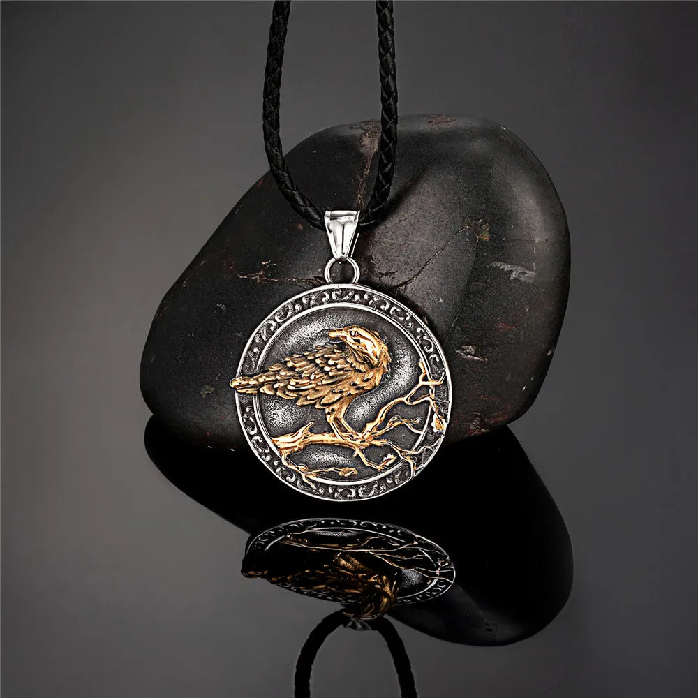 PENDRA Crow Rune Viking Necklace
