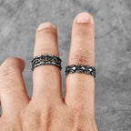 PENDRA Lucky Olive Branch Steel Ring