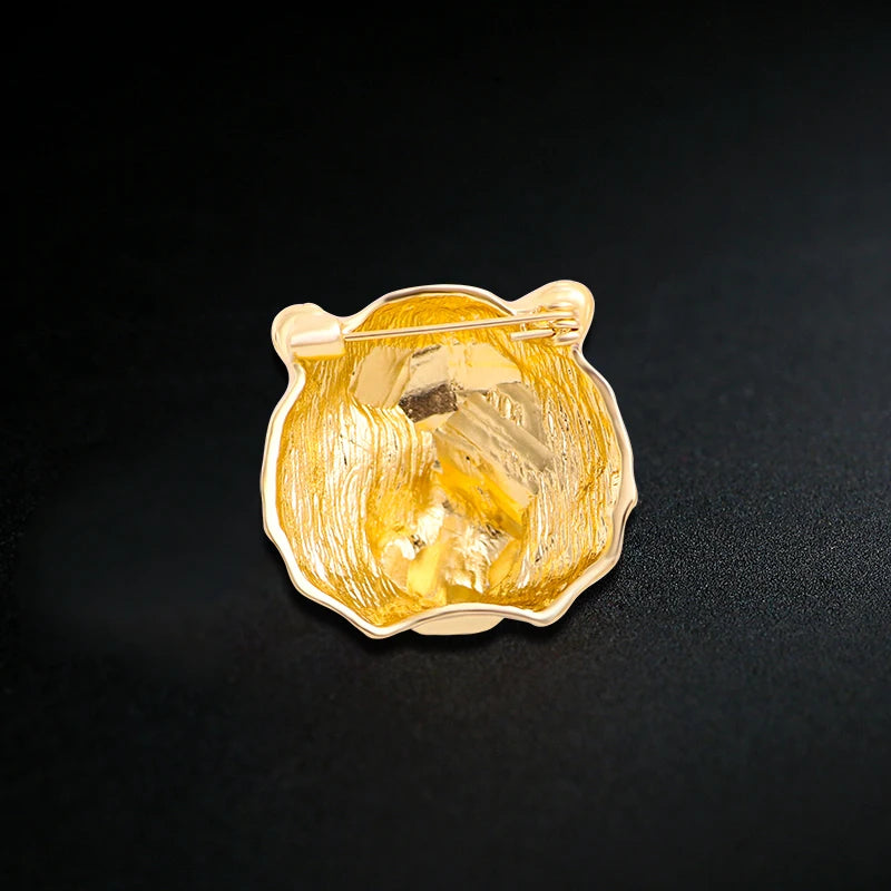 PENDRA Tigergem 2-Color Rhinestone Enamel Tiger Brooch