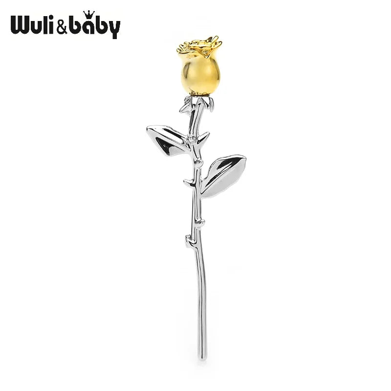 PENDRA Aurelia Classic Gold Rose Flower Brooch