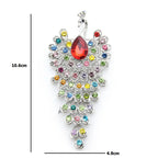 PENDRA Grand Peacock Rhinestone Bird Brooch