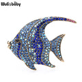PENDRA Silverfin Rhinestone Fish Brooch