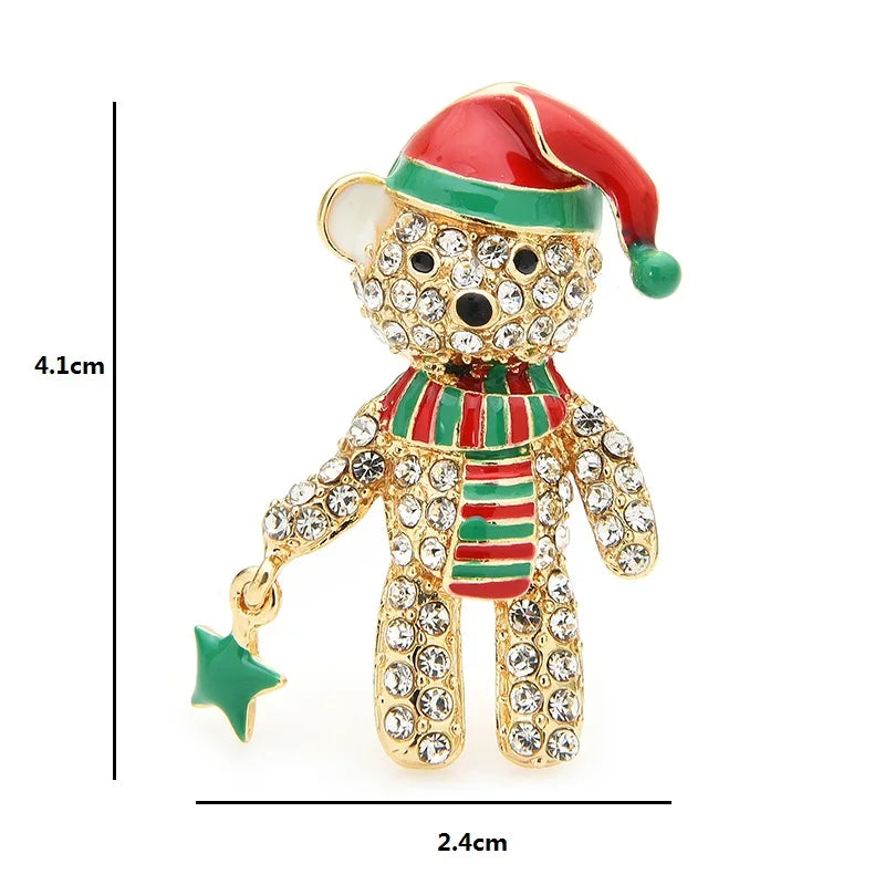 PENDRA Crystal Bear Full Rhinestone Brooch