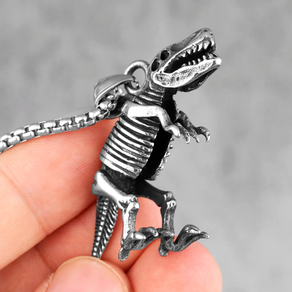 PENDRA Tyrannosaurus Dinosaur Fossil Steel Necklace