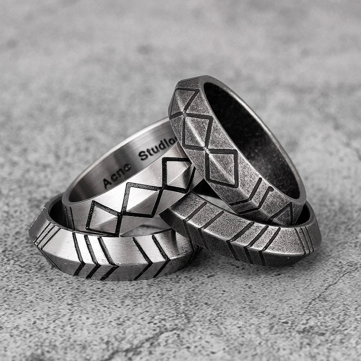 PENDRA Minimalist Stripe Boyfriend Steel Ring