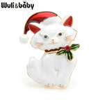 PENDRA Snowcat White Black Enamel Cat Brooch
