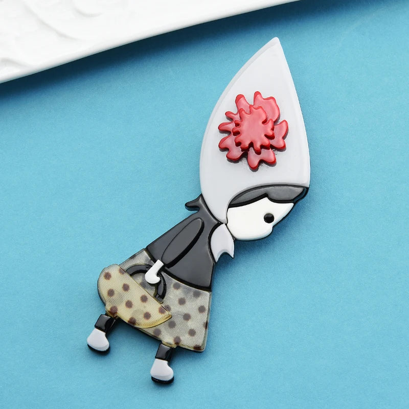PENDRA Acrylic Little Red Brooch