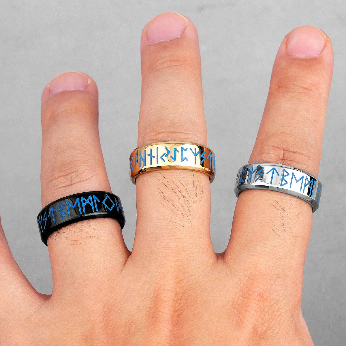 PENDRA Viking Rune Spin Ring