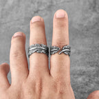 PENDRA Eagle Bird Feather Steel Ring