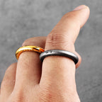 Simple Vintage Black Stainless Steel Mens Womens Rings Charm Trendy For Couple Girl Boyfriend Jewelry Creativity Gift Wholesale