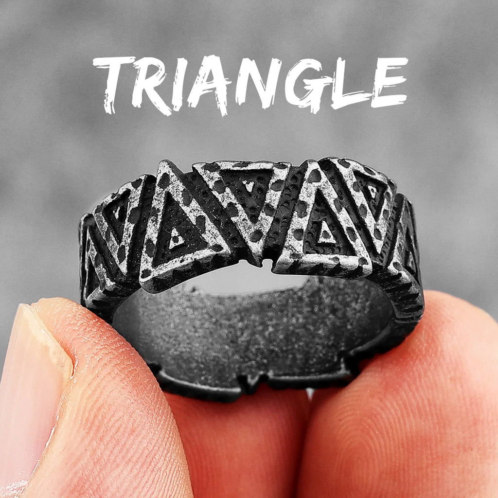PENDRA Black Geometry Charm Ring