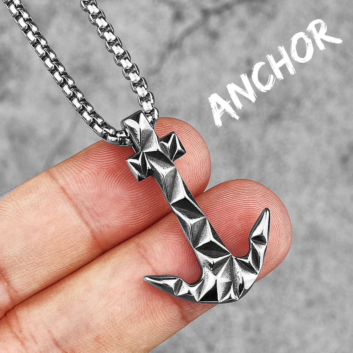 PENDRA Cutting Anchor Boyfriend Steel Necklace