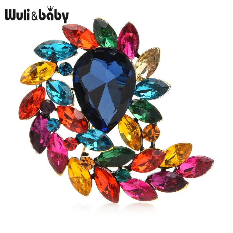 PENDRA Waterdrop Royale Crystal Flower Brooch