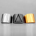 PENDRA Triangle Golden Boyfriend Steel Ring