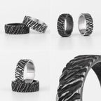 PENDRA Black Geometry Charm Ring