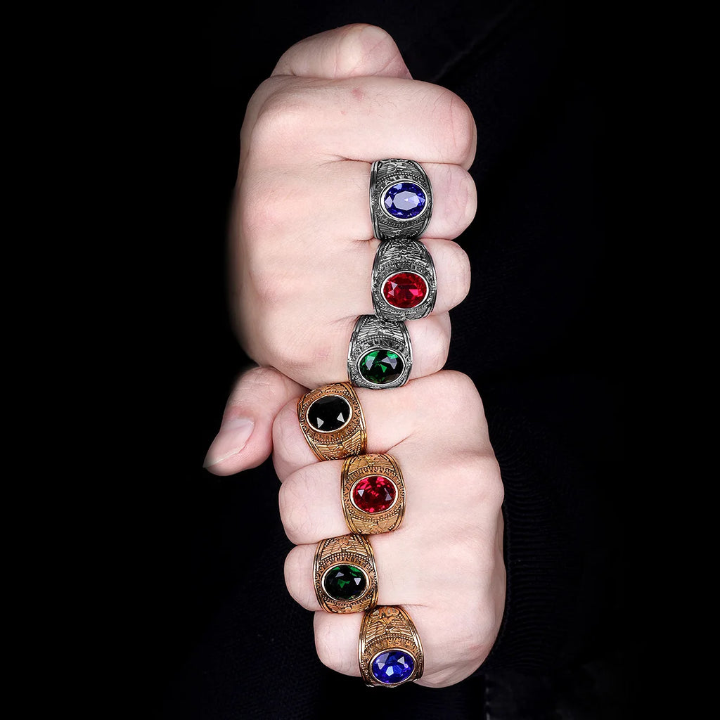 PENDRA Rhinestone United States Punk Ring