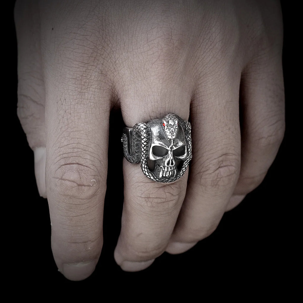 PENDRA Snake Medusa Eyes Steel Ring