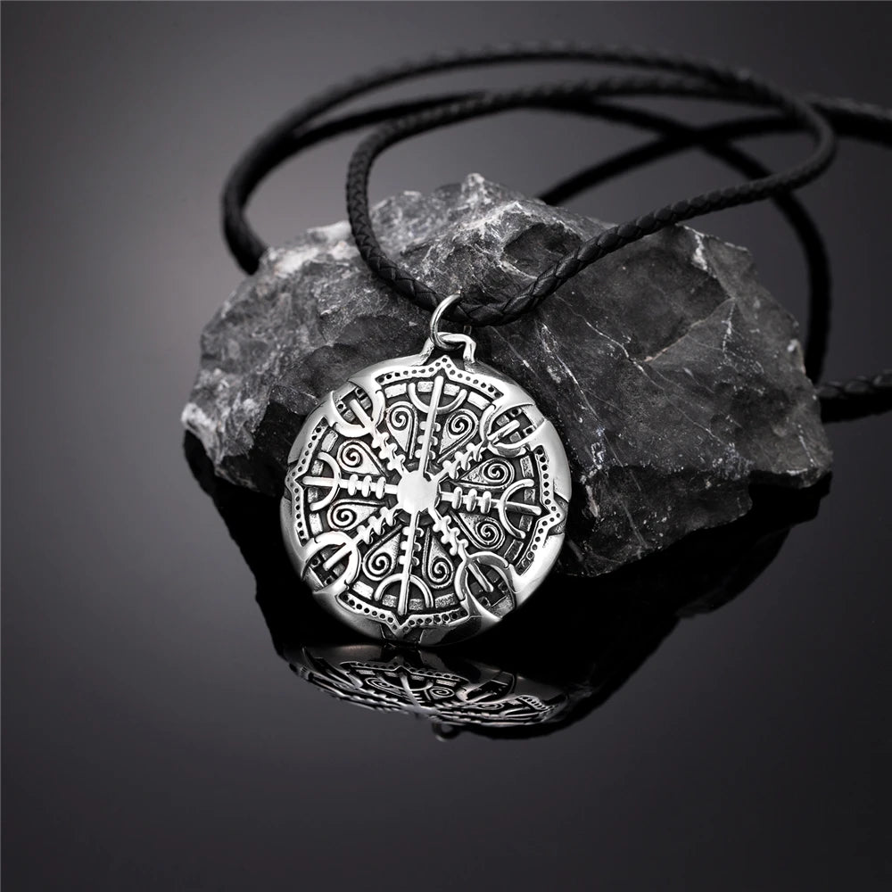 PENDRA Viking Trident Gold Steel Necklace