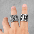 Locomotive Motorcycle Biker Letter Stainless Steel Mens Rings Punk Hip Hop for Male Boyfriend Jewelry Creativity Gift Wholesale