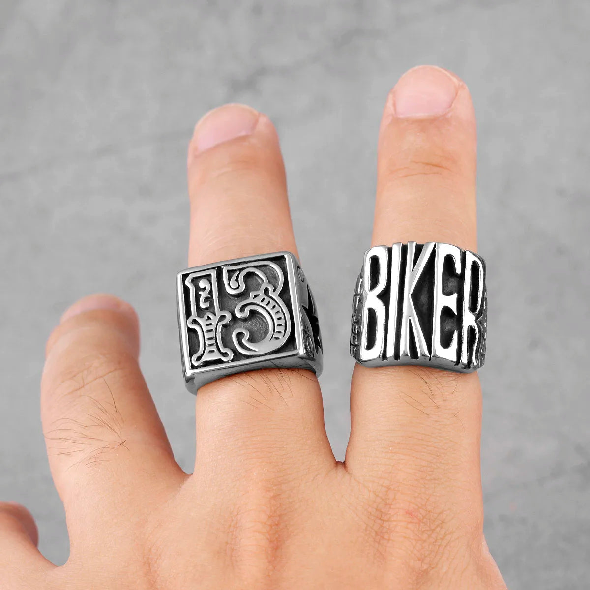 Locomotive Motorcycle Biker Letter Stainless Steel Mens Rings Punk Hip Hop for Male Boyfriend Jewelry Creativity Gift Wholesale