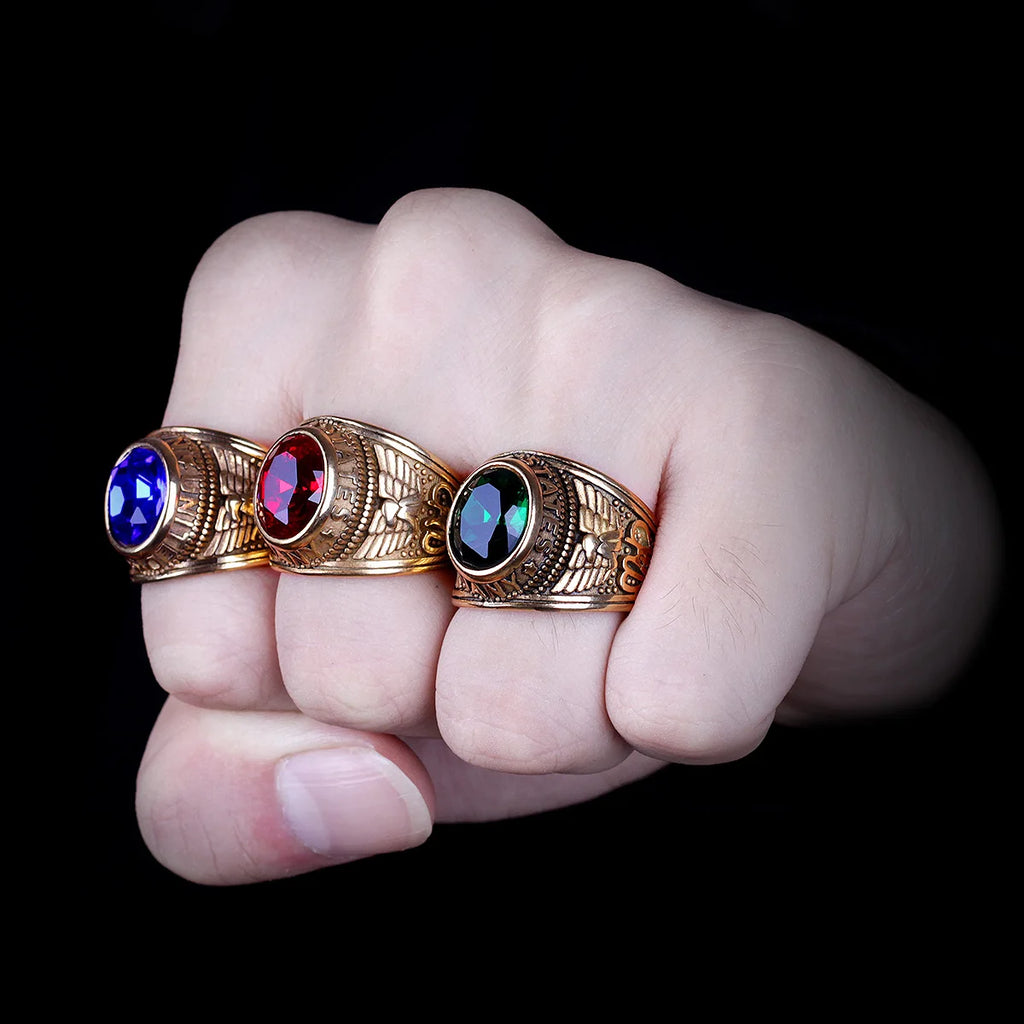 PENDRA Rhinestone United States Punk Ring