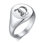 TRULY NOBLE ROYALTY PINKY RING NGRAVED SIGNET RING WITH PERSONALIZED SIGNATURE RING FOR STYLISH GENTLEMEN JEWELRY