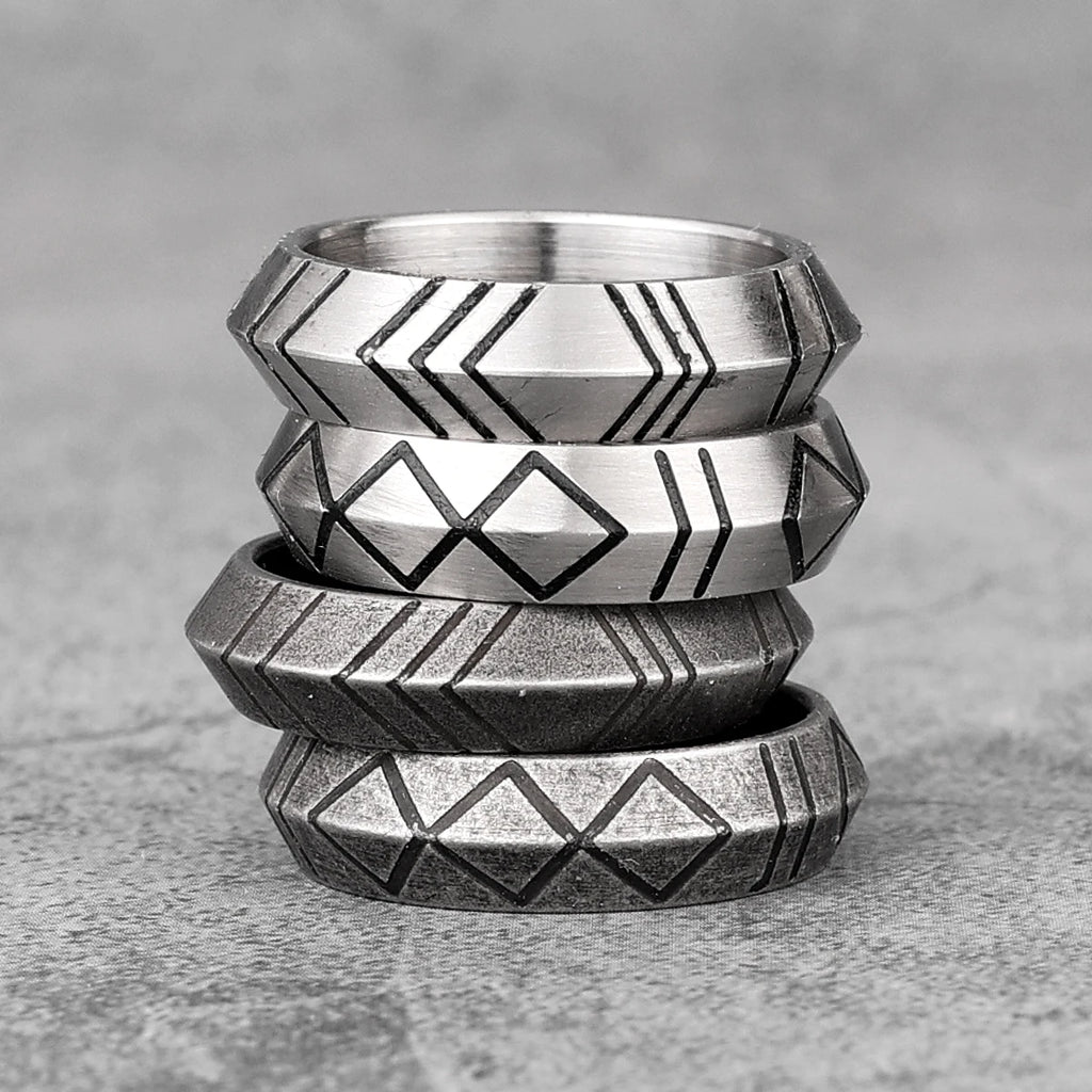 PENDRA Minimalist Stripe Boyfriend Steel Ring