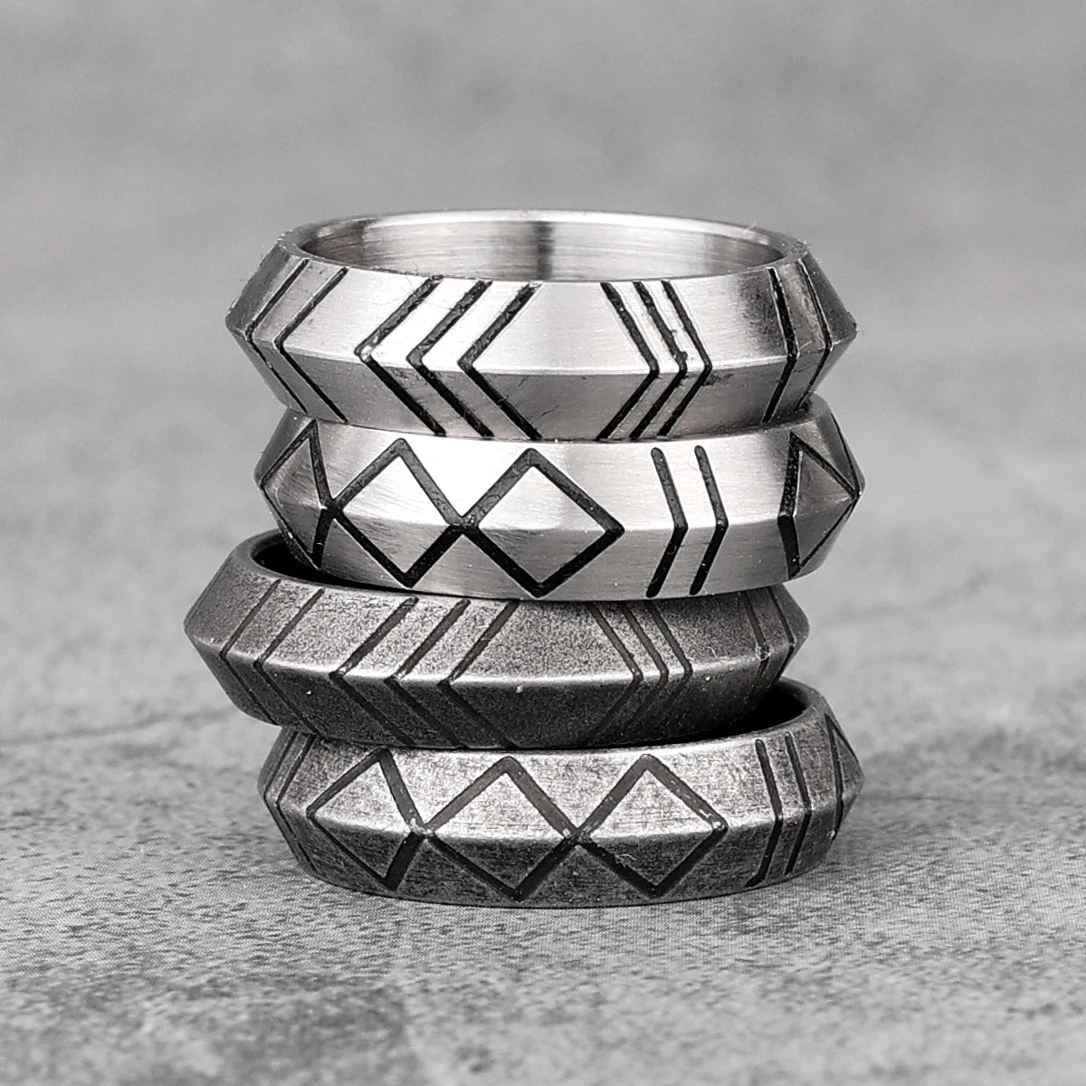 PENDRA Minimalist Stripe Boyfriend Steel Ring