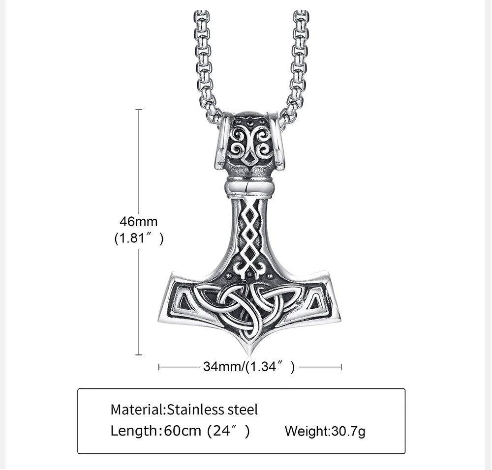 PENDRA Viking Mjolnir Pendant Necklace