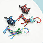 PENDRA Bloomcat 2-Color Enamel Cat Brooch