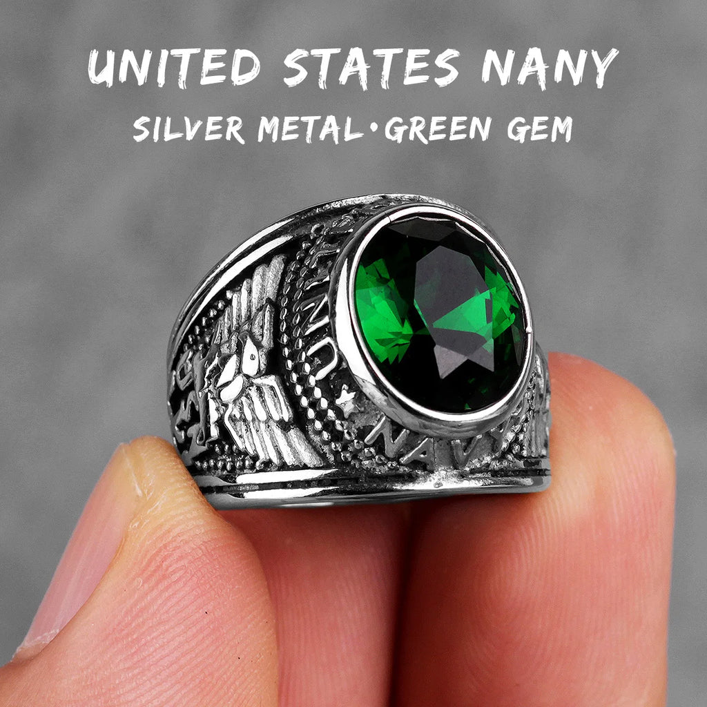 PENDRA Rhinestone United States Punk Ring