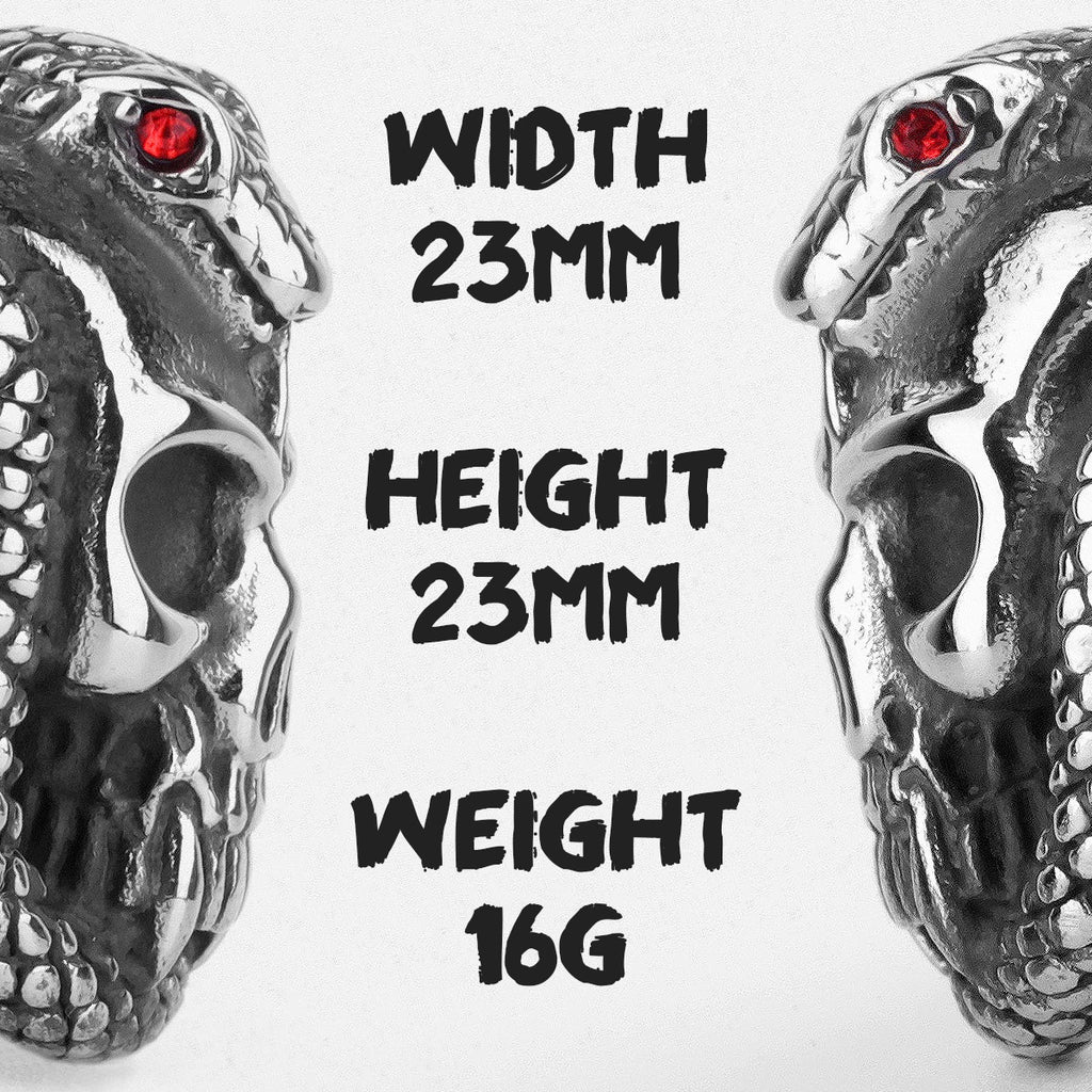 PENDRA Snake Medusa Eyes Steel Ring